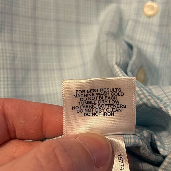 Peter Millar Men's L Blue Check Long Sleeve Button-Up Shirt - Picture 5 of 8